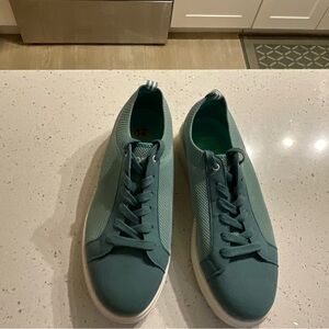 Teal Sneakers with White Soles